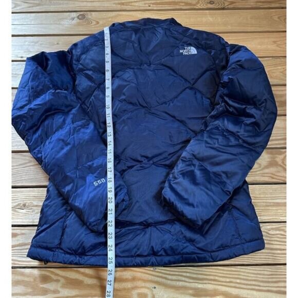 The North Face 550 Fill Down Puffer Coat Size Large Women’s Navy Full Zip - Picture 7 of 9